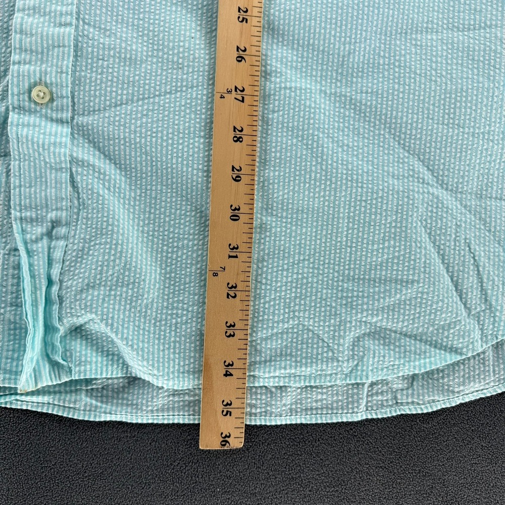 Ralph Lauren Mens 4XB Big Seersucker Short Sleeve Button Down Shirt Blue Stripe - Picture 8 of 16